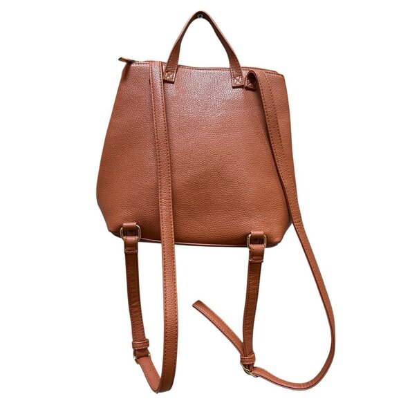 Kate Loxton Brown Backpack Purse bag Adjustable Straps Pebbled Soft Faux Leather - Picture 3 of 5